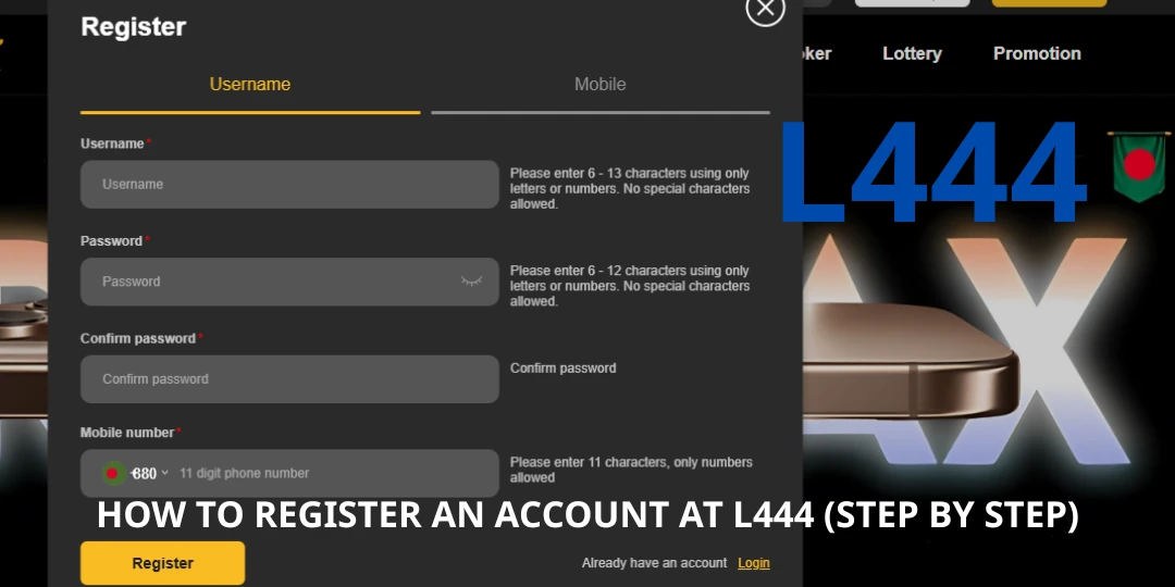 L444 Register 2 How to Register an Account at L444